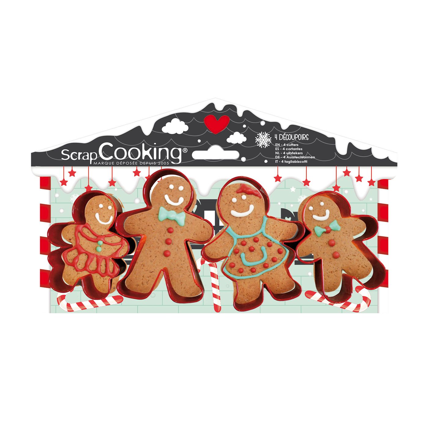 4 emporte-pièces inox Bonhomme Pain d'épice